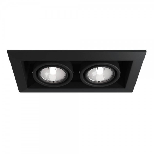 Maytoni Metal Modern Downlight, Einbauleuchte 2x GU10 Schwarz flexible Ausrichtung