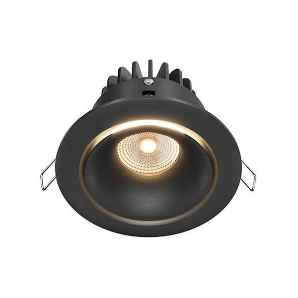 Maytoni Yin LED Downlight, Einbauleuchte 12W dimmbar Schwarz 90Ra Ø9,8mm Warmweiss