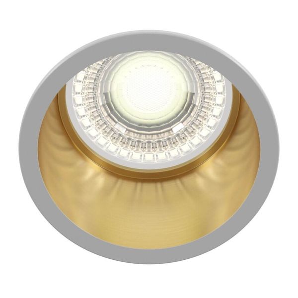 Maytoni Reif Downlight, Einbauleuchte GU10 Weiss, Gold Ø68mm