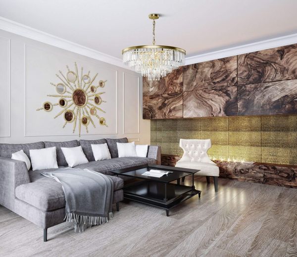 Maytoni Revero Pendelleuchte, Hängeleuchte 12x E14 Messing Glas