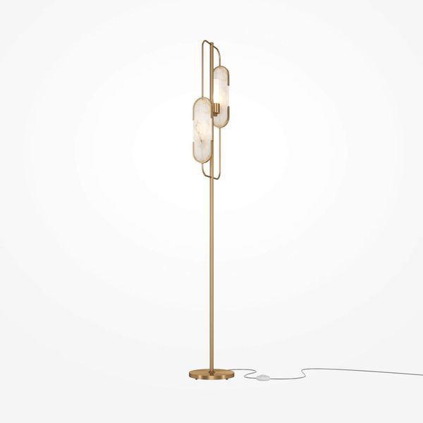 Maytoni Marmo Stehleuchte, Stehlampe 2x G9 Gold-Farbe