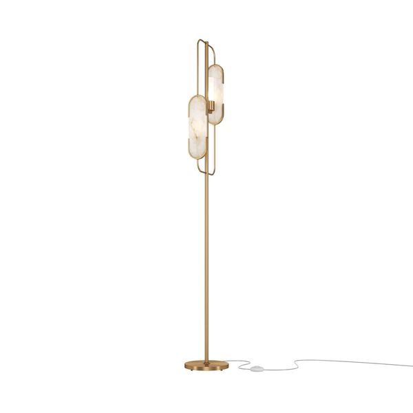 Maytoni Marmo Stehleuchte, Stehlampe 2x G9 Gold-Farbe