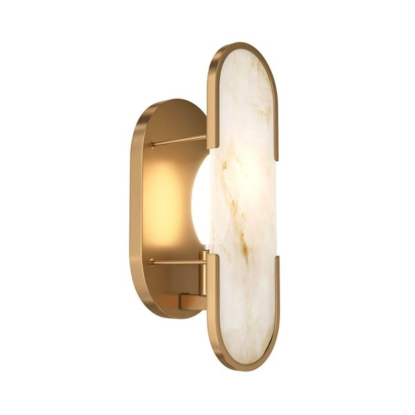 Maytoni Marmo Wandleuchte, Wandlampe E14 Stein Gold-Farbe