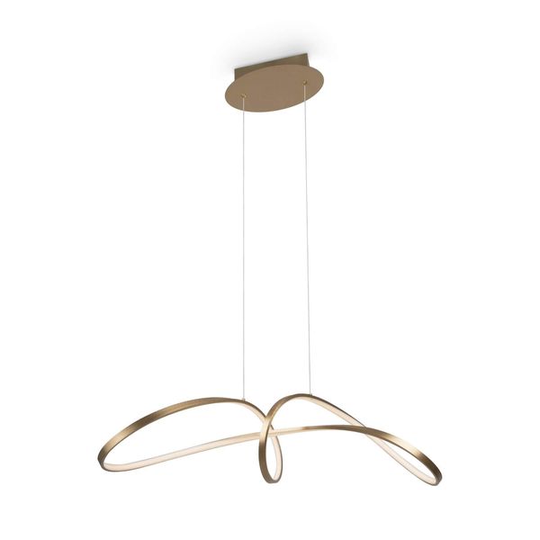 Maytoni Curve LED Pendelleuchte, Hängeleuchte 42W Gold-Farbe 85Ra Neutralweiss