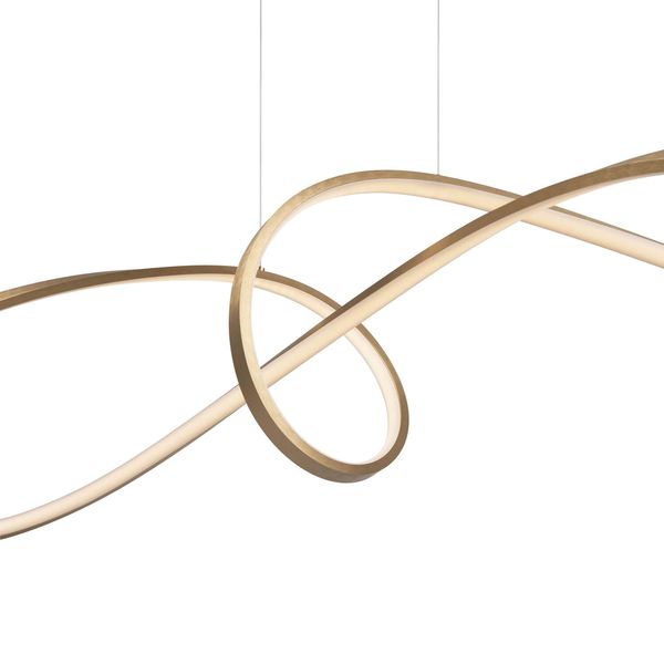 Maytoni Curve LED Pendelleuchte, Hängeleuchte 42W Gold-Farbe 85Ra Neutralweiss