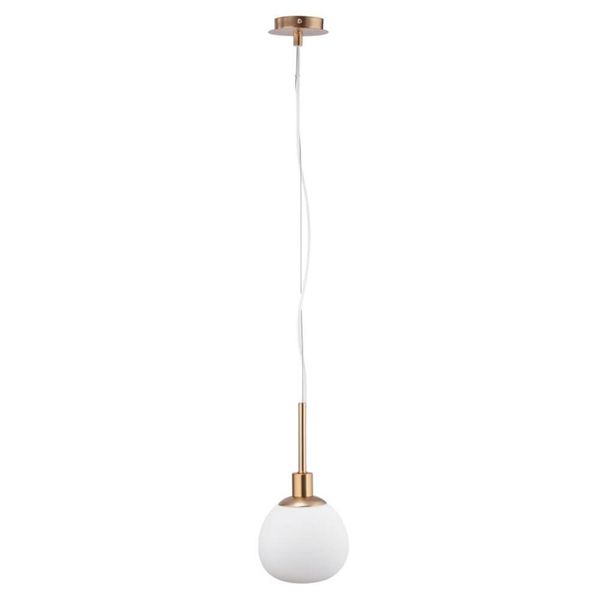 Maytoni Erich Pendelleuchte, Hängeleuchte E14 Messing Weiss Glas