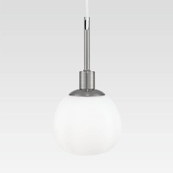 Maytoni Erich Pendelleuchte, Hängeleuchte E14 Nickel Weiss Glas