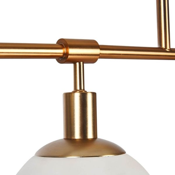 Maytoni Erich Pendelleuchte, Hängeleuchte 5x E14 Messing Weiss Glas