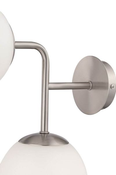 Maytoni Erich Wandleuchte 2x E14 Nickel Weiss Glas