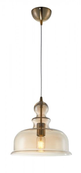 Maytoni Tone Pendelleuchte, Hängeleuchte E27 30cm Bronze Bernstein Glas