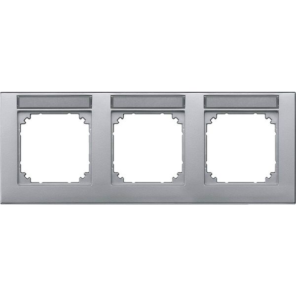 Merten 472360 M-PLAN-Rahmen, 3fach beschriftbar, waagerecht aluminium