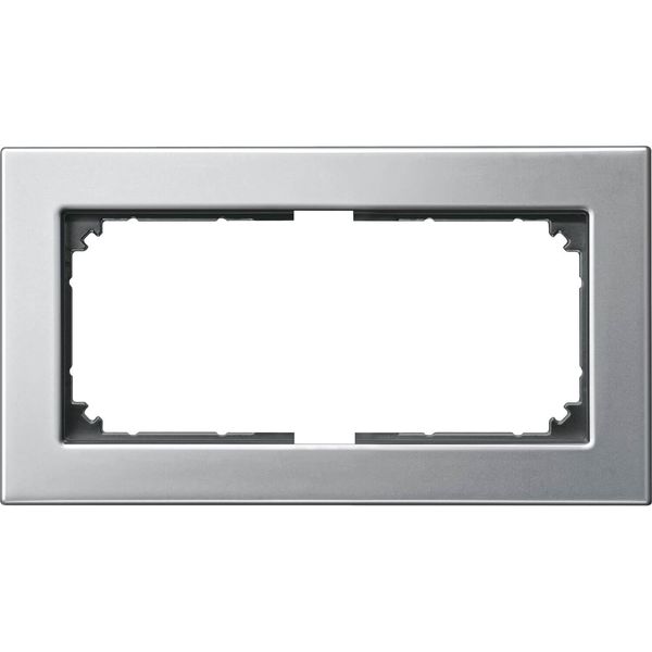 Merten 475860 M-PLAN-Metallrahmen, 2fach ohne Mittelsteg, Platinsilber