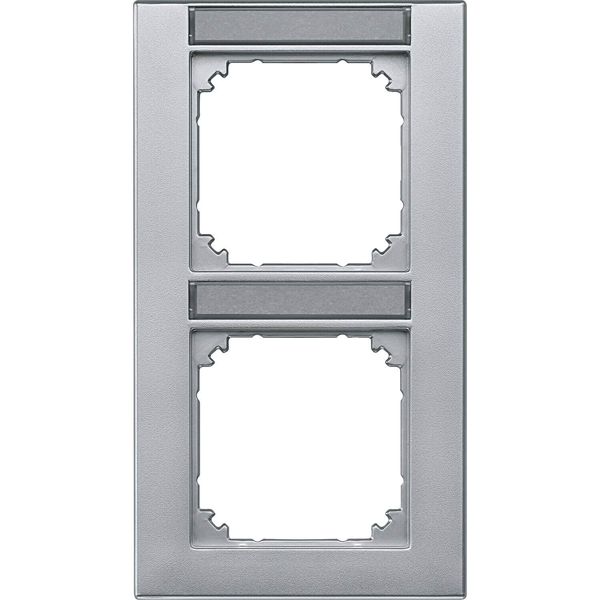Merten 476260 M-PLAN-Rahmen, 2fach beschriftbar, senkrecht aluminium