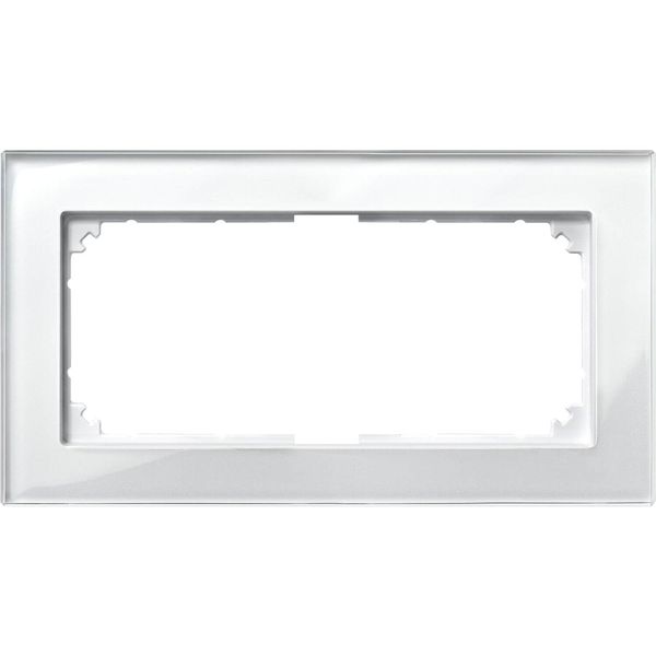 Merten 487819 M-PLAN-Echtglasrahmen, 2fach ohne Mittelsteg, Brillantweiß