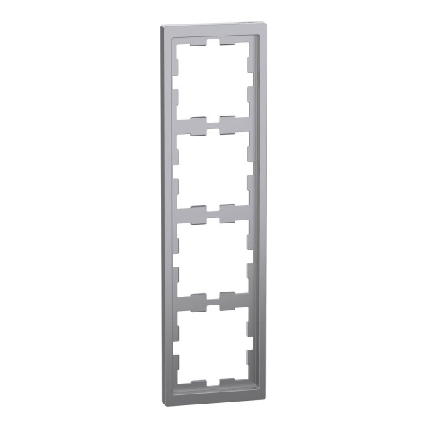Merten MEG4040-6536 D-Life Rahmen, 4fach, Edelstahl