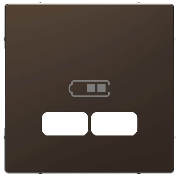Merten MEG4367-6052 Zentralplatte für USB Ladestation-Einsatz, Moccametallic, System Design