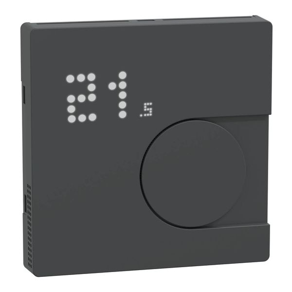 Merten MEG5779-6034 Connected Raumtemperaturregler-Modul, anthrazit, System Design, Works with Wiser, Zigbee, Wiser Home