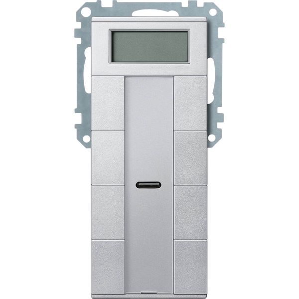 Merten MEG6214-0460 Taster 4fach plus mit Raumtemperaturregler, aluminium, System M