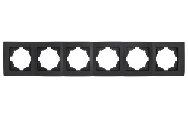 Gunsan Moderna 6-fach Rahmen für 6 Steckdosen Schalter Dimmer Schwarz