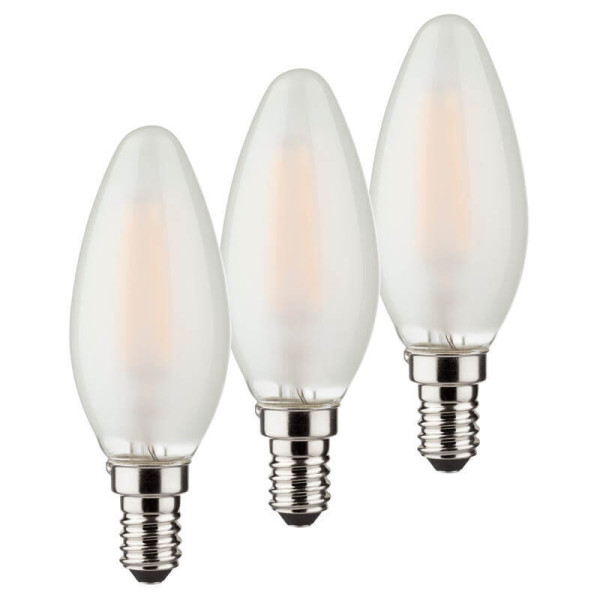 Müller Licht LED Lampe C35 4W 40W 220-240V E14 470lm 320° 2700K Retro-matt 10.000h 2+1 400292