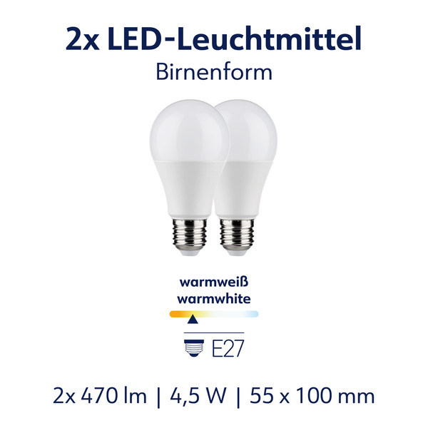 Müller Licht LED Lampe A55 Birne E27 40W 470lm 2700K 575-SMD/COB DUO 401111