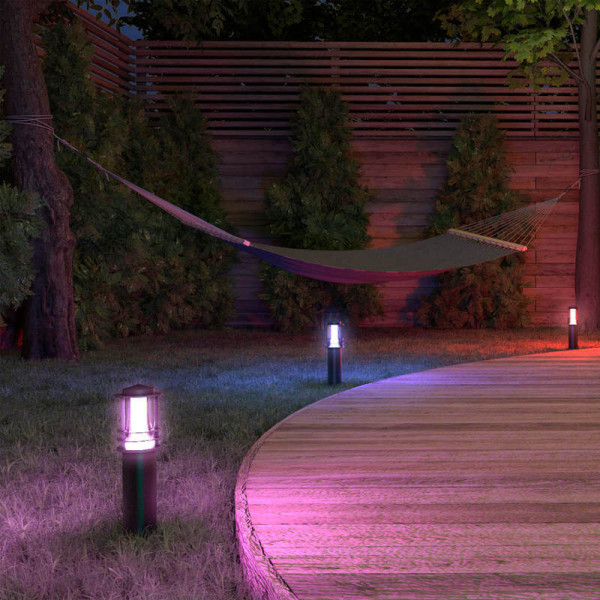 Müller Licht LED Outdoor Wegeleuchte tint LED-Wegeleuchten Petunia, 3er-Set, white+color 404040
