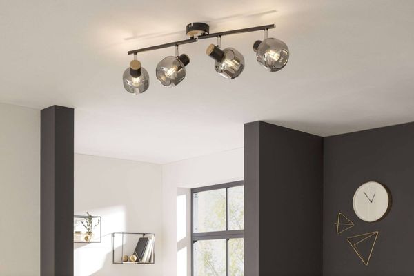 Näve E14 Deckenleuchte FUMOSO 80x10cm schwarz 1350222