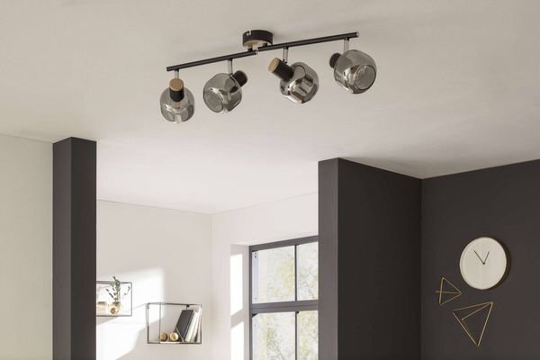 Näve E14 Deckenleuchte FUMOSO 80x10cm schwarz 1350222