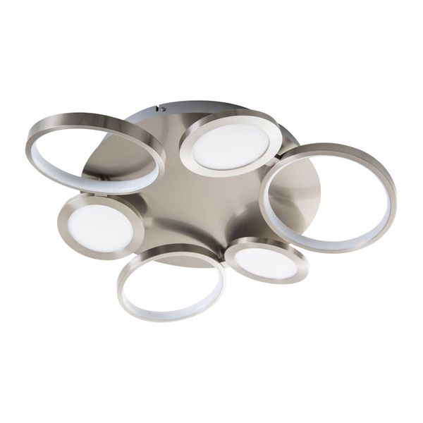 Näve Deckenleuchte STELARI Ø56cm Warmweiss stahl-blank dimmbar 1363650