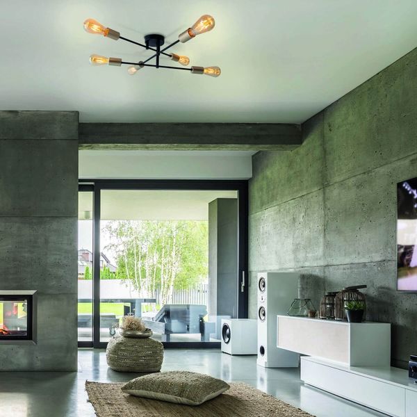 Näve E27 Deckenleuchte MODO Ø54,5cm schwarz 1365722