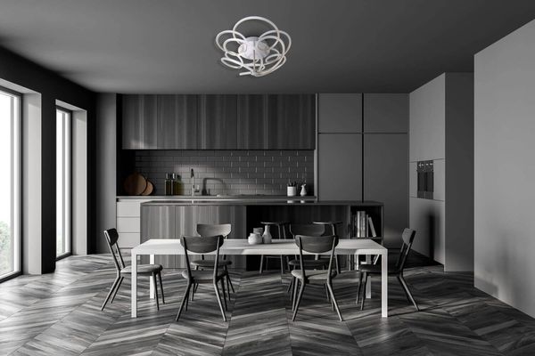 Näve LED Deckenleuchte RIZADO Ø57cm 49,48W Warmweiss stahl-blank dimmbar 1386850