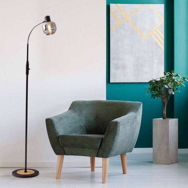 Näve E14 Stehleuchte FUMOSO Ø23cm schwarz 2087122