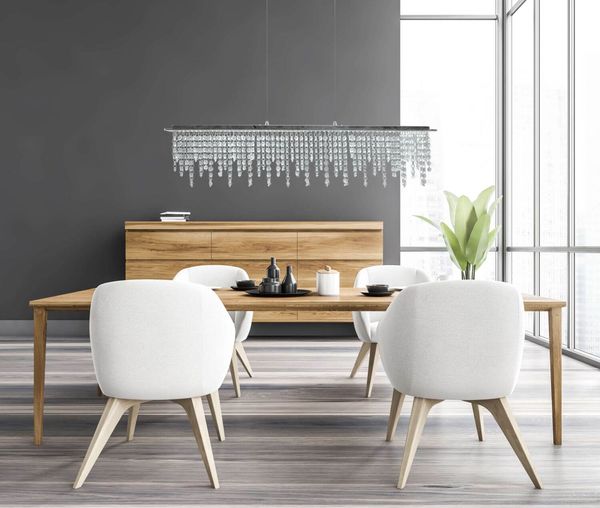 Näve LED Pendelleuchte DIAMONDS 120x12cm 34W Steuerbare Lichtfarbe chrome dimmbar Nachtlicht 6093242