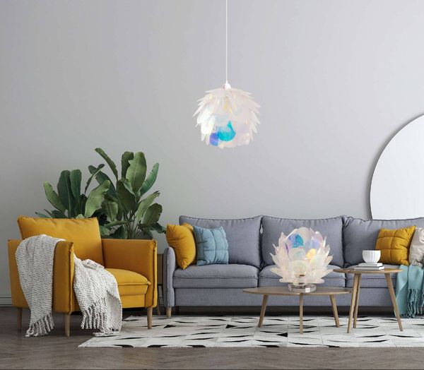 Näve E27 Pendelleuchte FORA Ø41cm irisierend 6117430