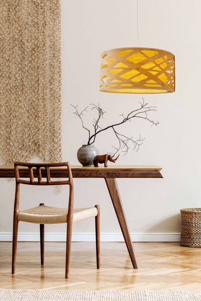 Näve E27 Pendelleuchte FINJA Ø40cm natur 7088327