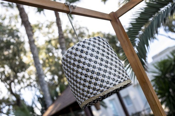 NewGarden BENIRRAS LED Rattan Outdoor Pendelleuchte kabellos + Fernbedienung Innen & Außen IP54