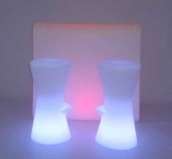 NewGarden CORFU 74 LED Solar Barhocker 40cm + RGB, Akku, Fernbedienung Innen & Außen IP65