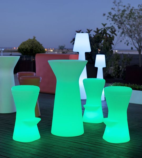 NewGarden CORFU 74 LED Solar Barhocker 40cm + RGB, Akku, Fernbedienung Innen & Außen IP65