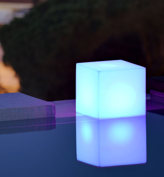 NewGarden CUBY 32 LED Leuchtwürfel 32cm + Farbwechsel, Akku, Fernbedienung Innen & Außen IP65