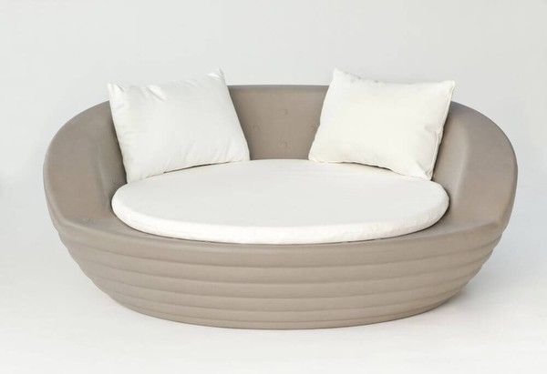 NewGarden FORMENTERA LED Gartensofa wetterfest Solar + RGB, Akku, Fernbedienung Innen & Außen IP65