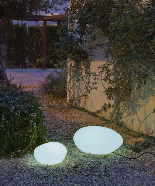NewGarden PETRA 60 LED Steinleuchte, Stein-Design 60cm Kabel E27 Innen & Außen IP65