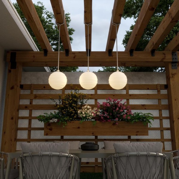 NewGarden SORA LED kabellose Farbwechsel RGB Hängeleuchte beige Innen & Außen IP65