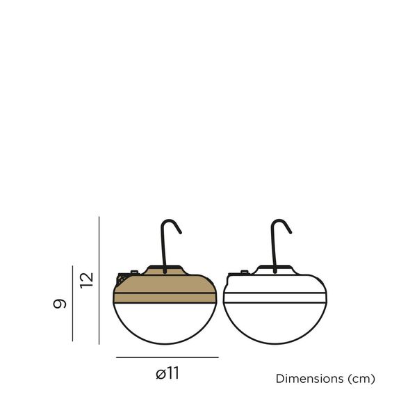 NewGarden BOMBILLA CHERRY LED Outdoor-Leuchthalbkugel, Solar, tragbar und magnetisch, dimmbar IP54