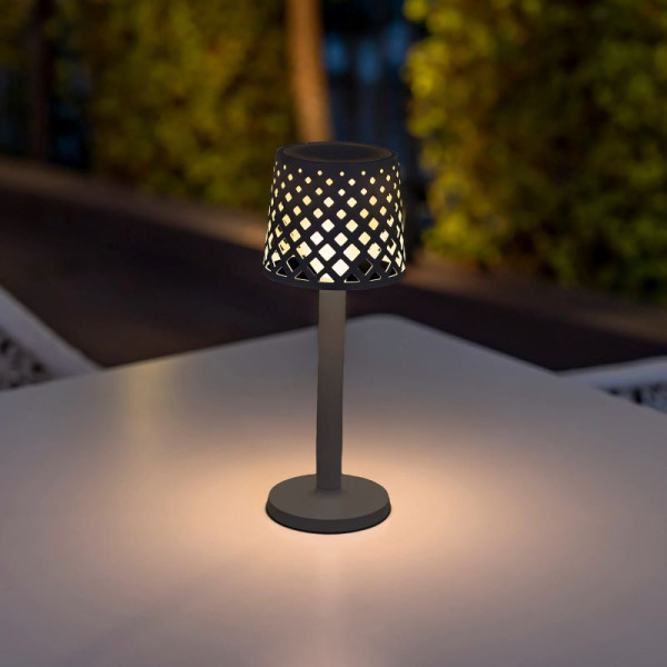 NewGarden GRETITA LED kabellose Tischlampe mit Batterie, Touch antrazit IP44