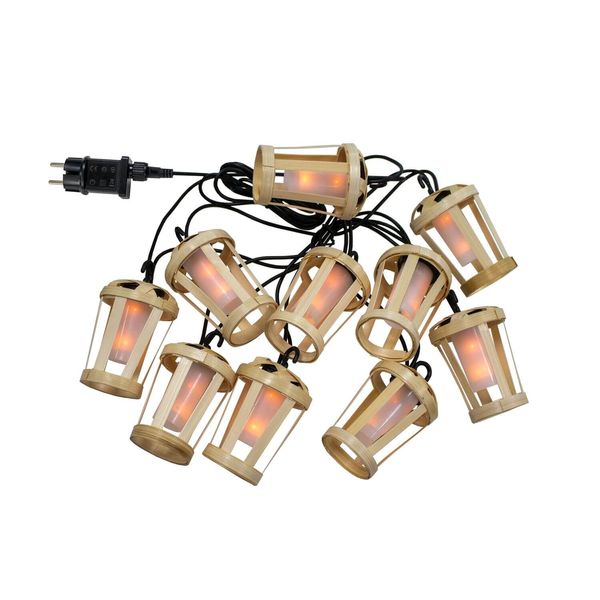 NewGarden HIAMA LED x10, Lichterkette 5m, Außen & Innen mit Flammeneffekt IP44