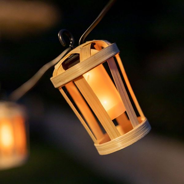 NewGarden HIAMA LED x10, Lichterkette 5m, Außen & Innen mit Flammeneffekt IP44