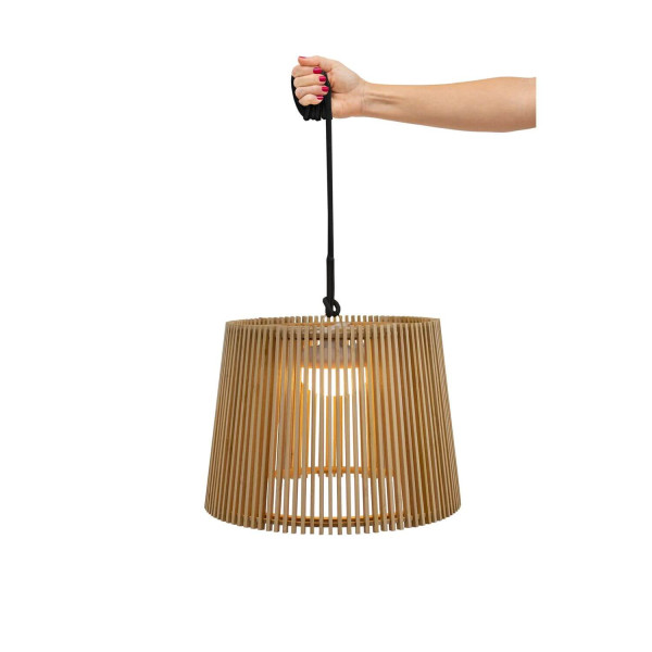 NewGarden OKINAWA 40 LED kabellose Pendelleuchte Bambus, Außen & Innen IP54