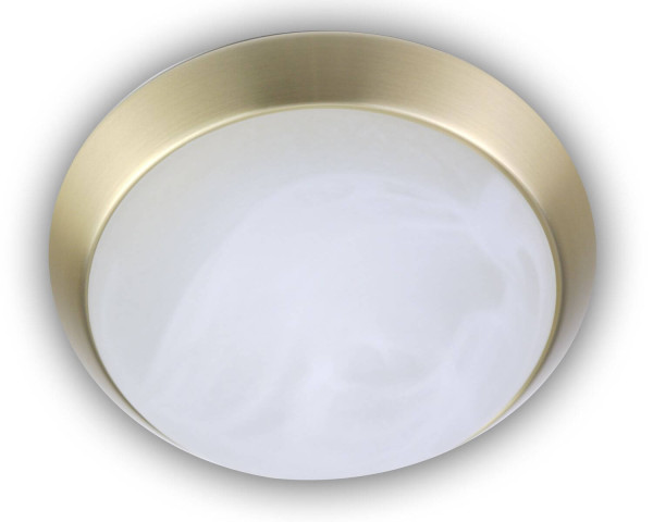 Niermann E27 Deckenleuchte Alabaster-Glas, Messing matt, 30cm, Made in Germany