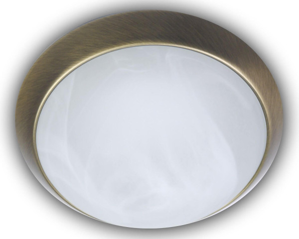 Niermann E27 Deckenleuchte Alabaster-Glas, Altmessing, 35cm, Made in Germany