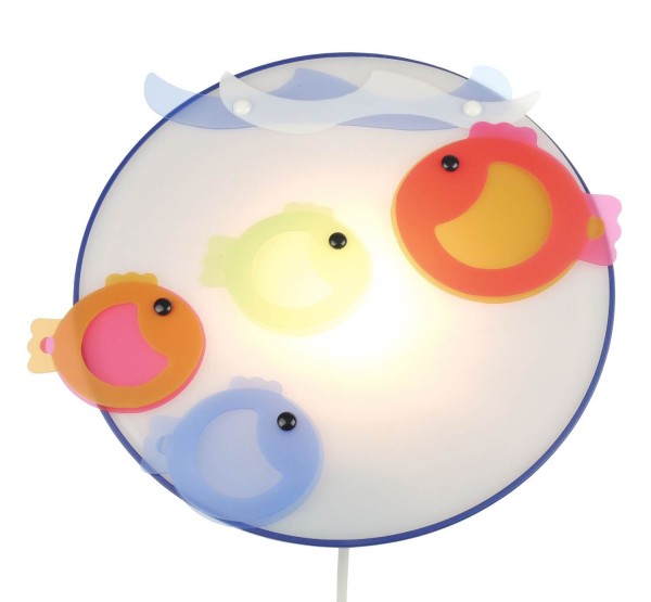 Niermann Kleine Fische Wandleuchte E14 Blau, Multicolor Made in Germany